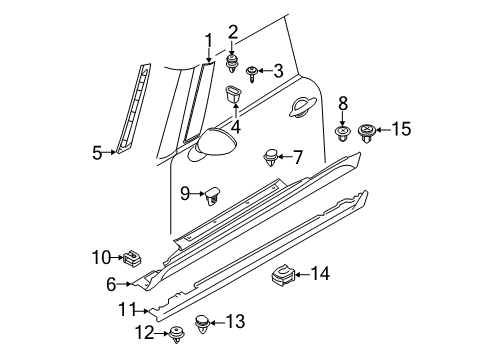 2021 Mini Cooper Exterior Trim - Pillars Clip, Red Diagram for 07146962771