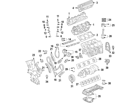 2009 Toyota Tundra Engine Parts, Mounts, Cylinder Head & Valves, Camshaft & Timing, Variable Valve Timing, Oil Cooler, Oil Pan, Oil Pump, Crankshaft & Bearings, Pistons, Rings & Bearings Valve Cover Diagram for 11201-0P030