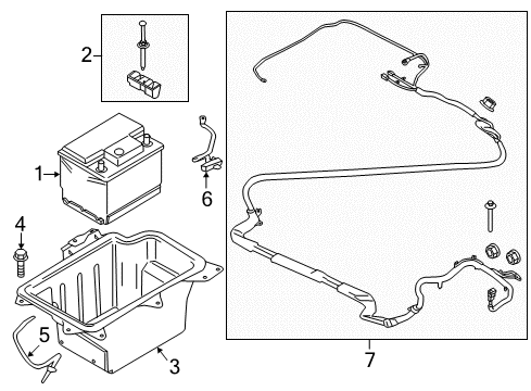 2016 Ford C-Max Battery Hold Down Diagram for FV6Z-10718-B