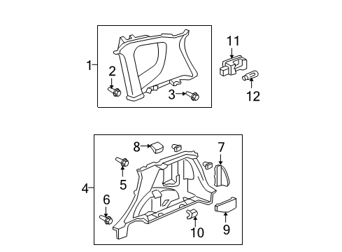 2007 Honda Fit Interior Trim - Quarter Panels Garnish Assy., L. Quarter Pillar *NH220L* (CLEAR GRAY) Diagram for 84180-SLN-A01ZA