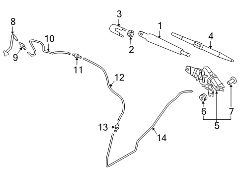 2017 Kia Sorento Wiper & Washer Components Rear Washer Nozzle Assembly Diagram for 98930C5000