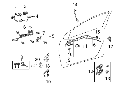 2010 Toyota Corolla Front Door Cover Diagram for 69217-42010