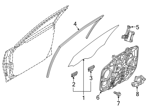 2016 Hyundai Genesis Front Door Run Assembly-Front Door Window Glass LH Diagram for 82530-B1000