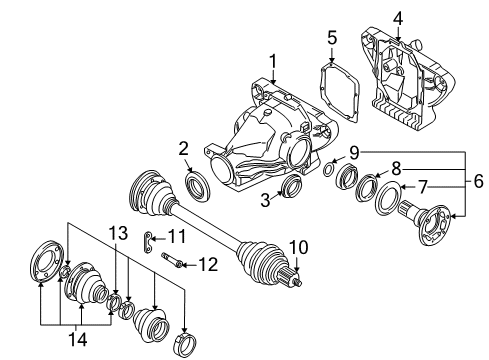 2003 BMW Z8 Axle & Differential - Rear Repair Kit Bellows, Interior Diagram for 33217502834