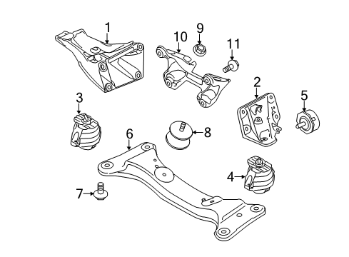 2012 BMW 335i xDrive Engine & Trans Mounting Support Bracket Diagram for 22316796993