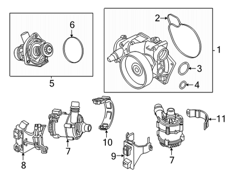 2022 BMW X5 Water Pump O-Ring Diagram for 11517642402