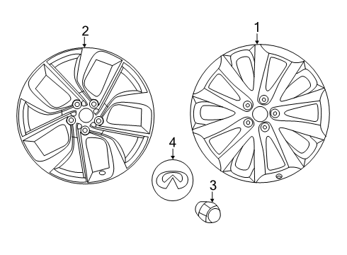 2020 Infiniti QX50 Wheels, Covers & Trim Aluminum Wheel Diagram for 40300-5NA8A