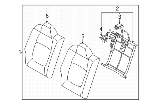 2021 Kia Seltos Rear Seat Components Rear Seat Back Covering Diagram for 89460Q5000A7B