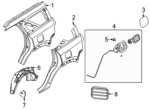 2021 Ford Bronco Sport Quarter Panel & Components Pressure Vent Diagram for L1TZ-58280B62-A