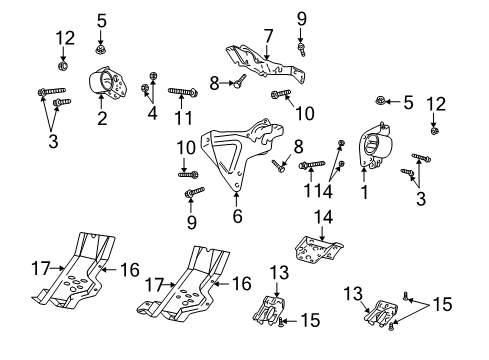 1998 Dodge Dakota Engine & Trans Mounting Nut-CONED Washer Diagram for 6101761