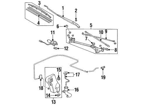 1998 Acura TL Wiper & Washer Components Tank Diagram for 76841-SW5-003