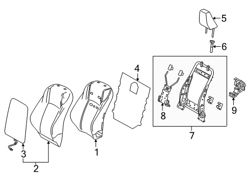 2020 Lexus NX300h Passenger Seat Components Spring Assembly, Front Seat Diagram for 71630-78100