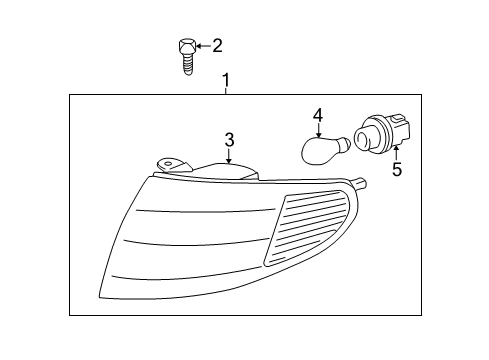 2001 Toyota Solara Park & Signal Lamps Lens & Housing Diagram for 81621-06040