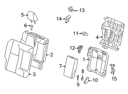 2022 Toyota Corolla Cross Rear Seat Components Lower Hinge Diagram for 71303-0A030