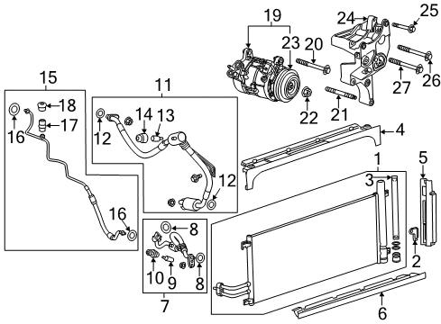 2017 GMC Sierra 1500 A/C Condenser, Compressor & Lines Compressor Diagram for 84317498