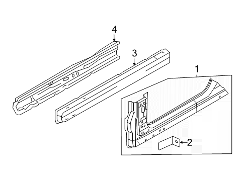 2017 Infiniti Q60 Rocker Panel Reinforcement-Sill Outer, RH Diagram for 76424-5CA0A