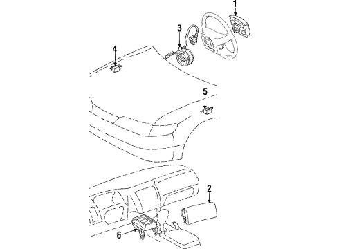 1997 Geo Prizm Air Bag Components Airbag, Instrument Panel Diagram for 94855124