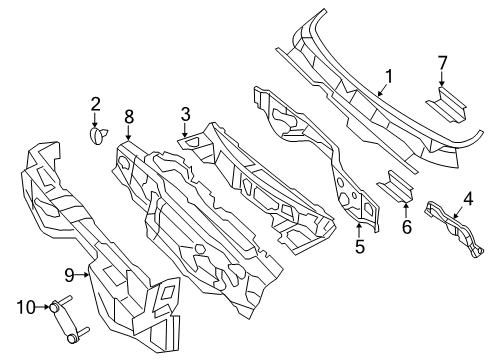 2019 Ram 1500 Classic Cab Cowl Pad-Dash Panel Diagram for 68160264AC