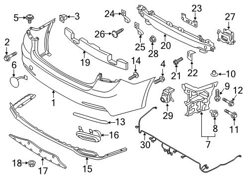 2015 Hyundai Genesis Parking Aid Grommet-Screw Diagram for 14913-05010