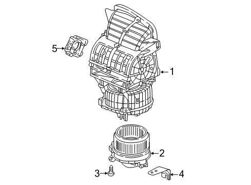 2018 Honda Odyssey A/C & Heater Control Units Blower Sub-Assy., FR. Diagram for 79305-THR-A42