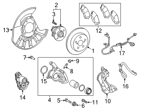 2019 Lexus ES300h Parking Brake Pin, Rear Cylinder Slide Diagram for 47814-78010