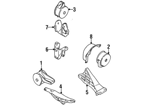 1997 Geo Metro Engine & Trans Mounting Bracket Diagram for 96060024