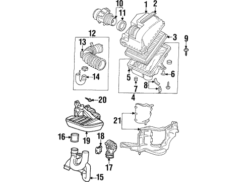 1995 Acura TL Air Intake Case Assembly, Air Cleaner Diagram for 17201-P1R-A00