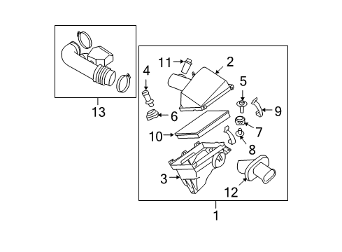 2010 Nissan Titan Powertrain Control Engine Control Module Diagram for 23710-ZV44A