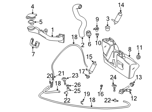 1998 BMW 740i Wiper & Washer Components Valve Diagram for 61671378629