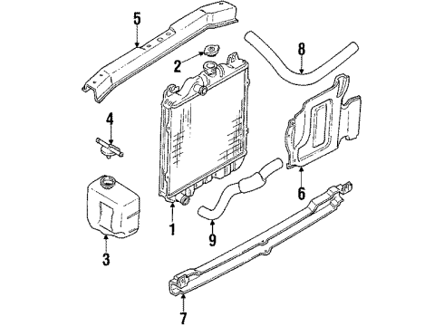 1985 Chevrolet Sprint Radiator & Components Radiator Asm. Diagram for 96061592