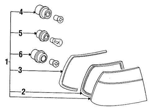 1994 BMW 840Ci Combination Lamps Rear Light In The Side Panel, Right Diagram for 63218354270