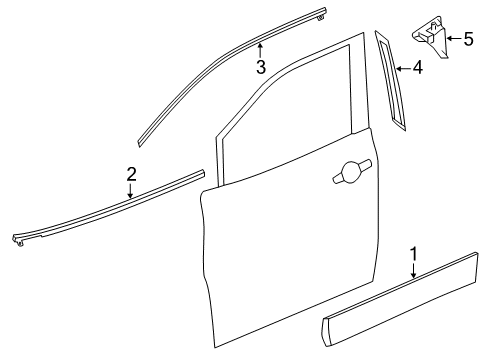 2015 Nissan Quest Exterior Trim - Front Door Cover Front Door SASH, RH Diagram for 802D2-1JA1D