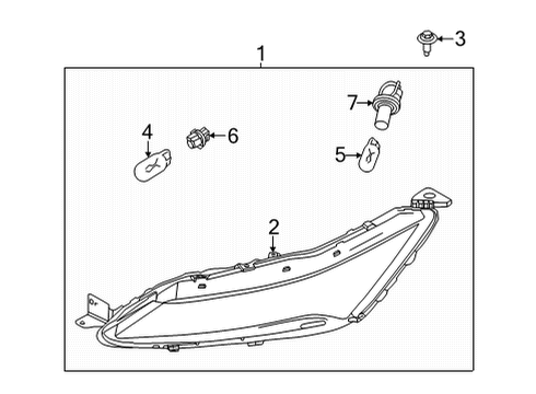 2021 Nissan Rogue Combination Lamps Body Assy-Front Combination Lamp, LH Diagram for 26129-6RR0D