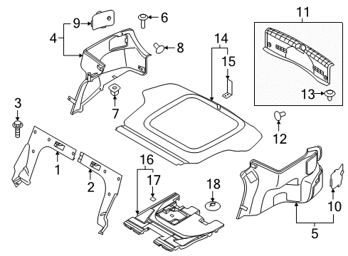 2017 Hyundai Sonata Interior Trim - Rear Body Mat Assembly-Luggage Covering Diagram for 85710-E6000-TRY