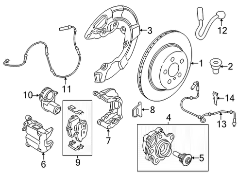 2021 BMW M8 Gran Coupe Brake Components Brake Disc Ventilated, Perforated, Right Diagram for 34217991104