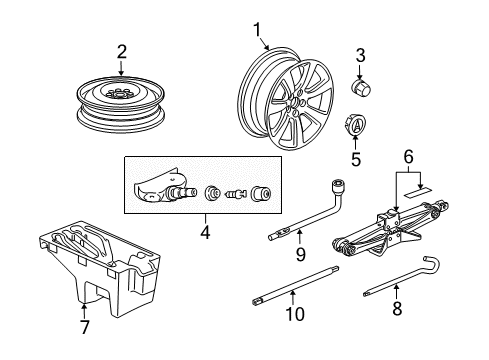 2012 Acura ZDX Wheels 19 - inch Chrome - Look Alloy Wheels Diagram for 08W19-SZN-200