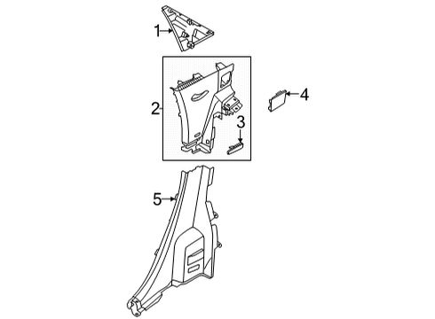 2022 Hyundai Santa Cruz Interior Trim - Quarter Panels TRIM ASSY-RR WHEEL HOUSE RH Diagram for 85895-K5000-NNB