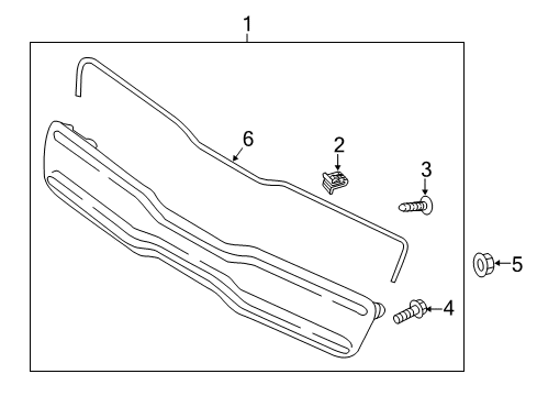 2018 Kia Soul Hood & Grille - Grille & Components Strip-Radiator Grille Diagram for 86354B2000
