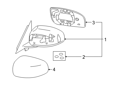 2010 Infiniti M35 Outside Mirrors Glass-Mirror, RH Diagram for 96365-EH100