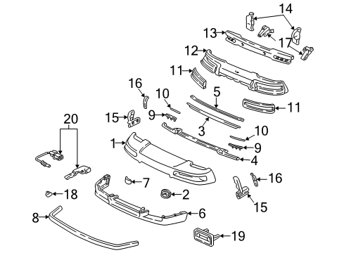 2000 Acura NSX Front Bumper Cover, Front Tracking Hook (Spa Yellow Pearl) Diagram for 71107-SL0-000ZG