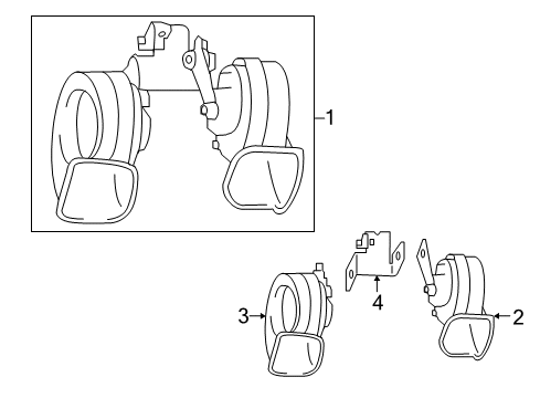 2012 Nissan Quest Horn Horn Assy-Electric High Diagram for 25610-1JA0A