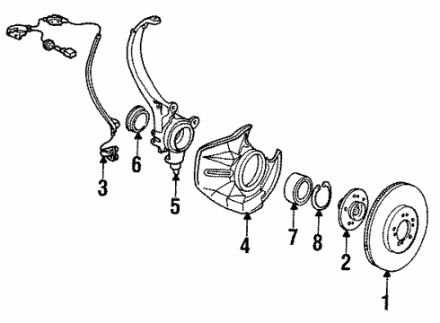 1992 Acura Legend Front Brakes Caliper Assembly, Driver Side Diagram for 45230-SD2-A13