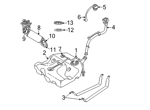2005 Dodge Stratus Fuel System Components Fuel Tank Diagram for 5114026AA