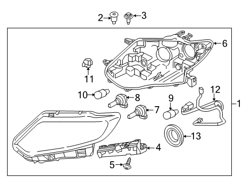 2016 Nissan Rogue Headlamps Bracket Assembly-Head Lamp, LH Diagram for 26092-5HA0A