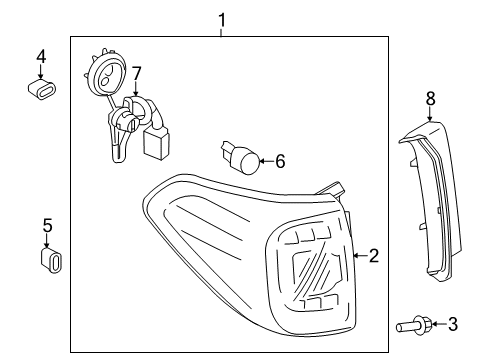 2020 Infiniti QX80 Tail Lamps Harness Assembly Diagram for 26551-6GW0A