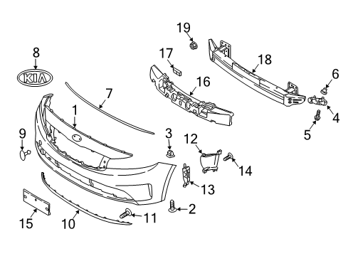 2017 Kia Forte5 Front Bumper Air Duct-Front Bumper, L Diagram for 86575A7800