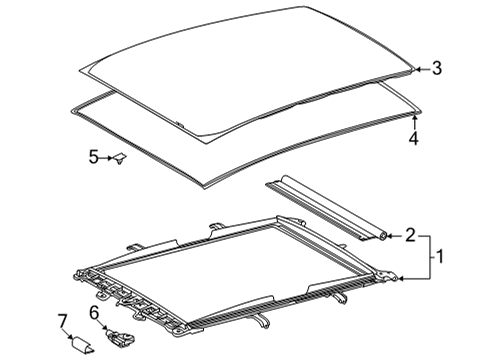 2021 Toyota Venza Sunroof Glass Molding Clip Diagram for 63228-48020