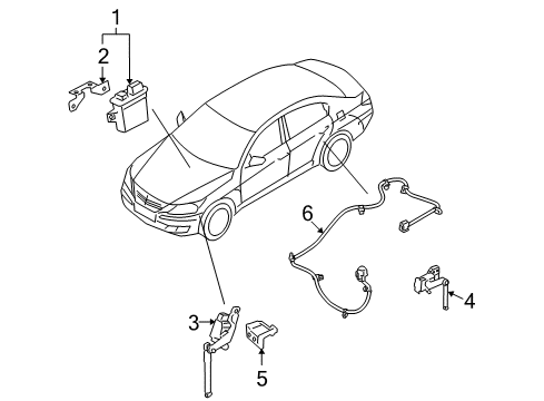 2011 Hyundai Genesis Electrical Components Bracket-Ball Stud Assembly Diagram for 55834-3M500