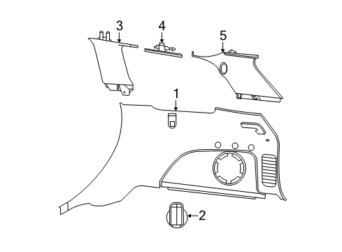 2016 Jeep Grand Cherokee Interior Trim - Quarter Panels Bin-Storage Diagram for 1TK07DX9AA