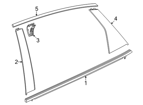 2022 Honda Civic Exterior Trim - Rear Door GARNISH, L- RR Diagram for 72761-T43-J01